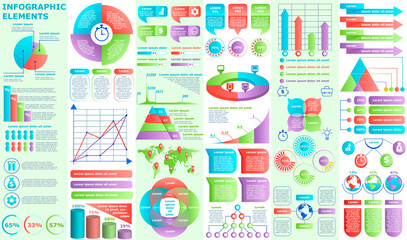 Aufkleber - big set of infographic elements, data visualization vector design template.