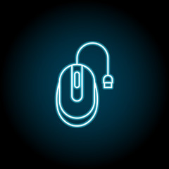 Fototapete - Game, mouse blue neon icon. Simple thin line, outline vector of esport icons for ui and ux, website or mobile application
