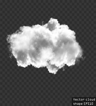 Cloud Shape Vector, Realistic Single Cloud