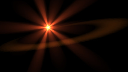 Lens Flare light over Black Background. Easy to add overlay or screen filter over Photos