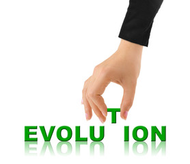 Canvas Print - Hand and word Evolution