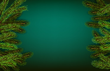 Wall Mural - Green natural background with pine