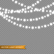 © NAUM - Christmas bright, beautiful lights, design elements. Glowing lights for the design of Christmas greeting cards. Garlands, light Christmas-tree decorations.