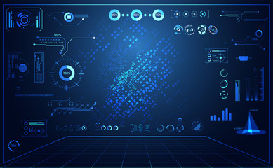 Poster - abstract technology ui futuristic concept hud interface hologram elements of digital data chart, com
