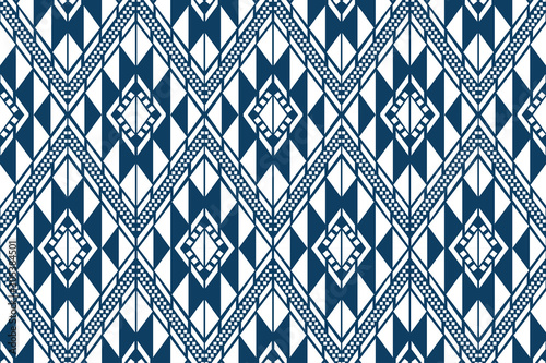 Fotomural thai fabric modern design pattern on blue background vector