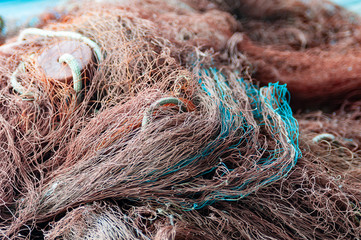 Fishing nets and ropes