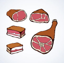 Canvas Print - Meat. Vector drawing