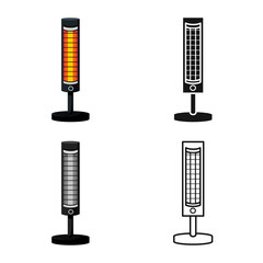 Wall Mural - Vector illustration of heater and infrared logo. Web element of heater and warmness stock symbol for web.