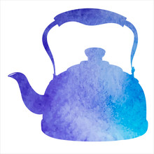 Modrá silueta vektorový obrázek čajové konvice | Veřejně dostupné vektory