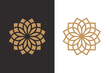 Luxury Geometric Flower Logo Design