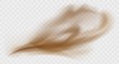 Dust cloud isolated on a transparent background. Brown sandstorm explosion in desert concept. Dirty sandy cloud vector illustration.