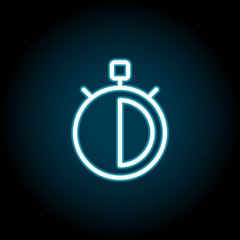 Poster - Half an hour blue neon icon. Simple thin line, outline vector of time icons for ui and ux, website or mobile application