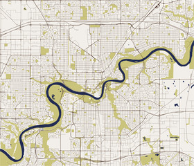 Wall Mural - map of the city of Edmonton, Canada