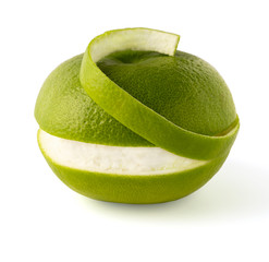 green citrus fruits sweetie on a white background