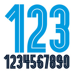 Poster - Modern vector bold digits, funky numerals made with white lines, can be used in poster design as newspaper advertising.