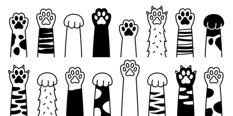 Cat paw vector dog paw cat breed vector doodle illustration character