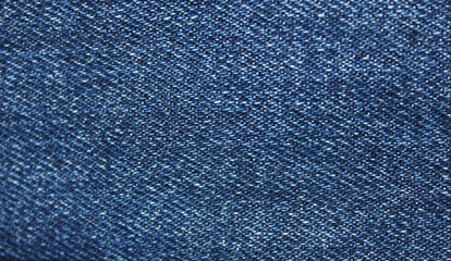 Wall Mural - Blue jeans texture background. Empty jean fabric, simple denim cloth canvas, horizontal jeans surface close up view 