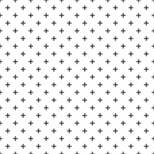 Black White Seamless Pattern With Plus Sign