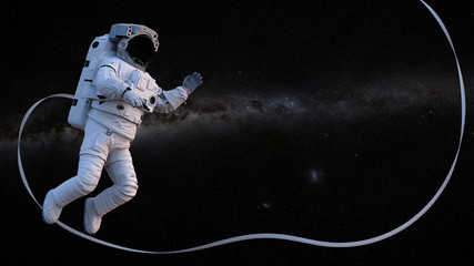 Wall Mural - astronaut in front of the stars of the milky way galaxy