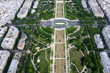 aerial view of Champ des Mars (Paris)