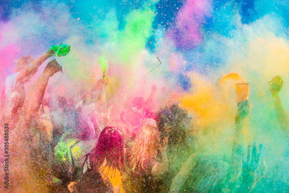 Festiwal Kolorów Holi. Indyjskie święto z kolorowym pudrem, Polska - obrazy, fototapety, plakaty 