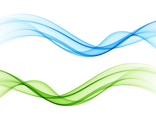 Wall Mural - Bright green blue speed abstract lines flow minimalistic fresh swoosh seasonal spring wave transition divider editable template. Vector illustration