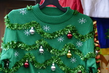 Beautiful Or Ugly: Green Christmas Sweater With Decor Balls