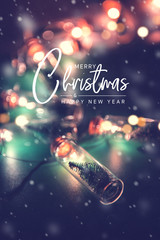 Wall Mural - merry christmas and happy new year concept, close up, elegant christmas tree in glass jar decoration