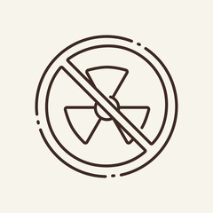 Wall Mural - Nuclear warning thin line icon