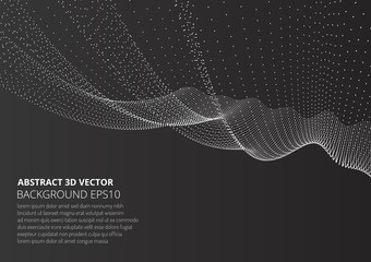 Poster - Abstract background with many particles. Optical illusion of movement.