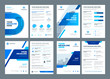 © Виктория Суханова - Abstract flat background blue brochures annual reports covers or brochures flyers design templates set vector illustration