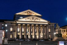 The Bavarian State Opera (Bayerische Staatsoper, Max-Joseph-Platz 2 In Munich) At The Blue Hour