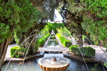 Generalife Gardens In Alhambra, Granada, Spain