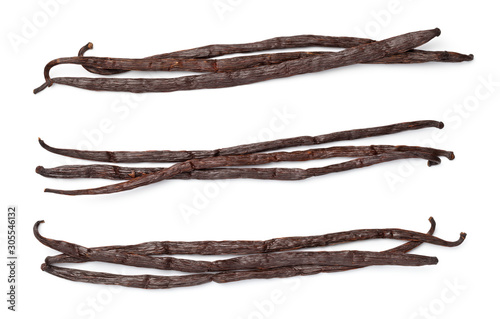 Fotomural Vanilla Sticks Isolated On White Background