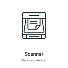 Poster - Scanner outline vector icon. Thin line black scanner icon, flat vector simple element illustration from editable electronic devices concept isolated on white background