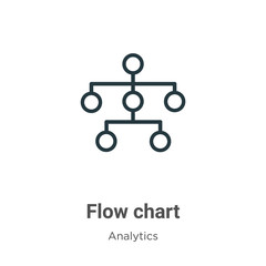 Poster - Flow chart outline vector icon. Thin line black flow chart icon, flat vector simple element illustration from editable analytics concept isolated on white background