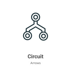 Poster - Circuit outline vector icon. Thin line black circuit icon, flat vector simple element illustration from editable arrows concept isolated on white background
