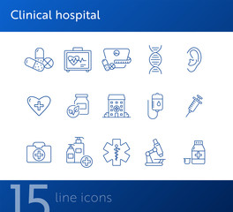 Poster - Clinical hospital icons