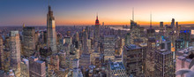 New York City Manhattan Midtown Buildings Skyline Evening Sunset