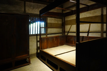 Wall Mural - The rustic and simple wooden bed room at village of Chengdu.