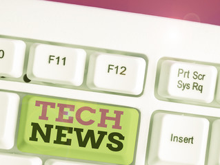 Text sign showing Tech News. Business photo text newly received or noteworthy information about technology