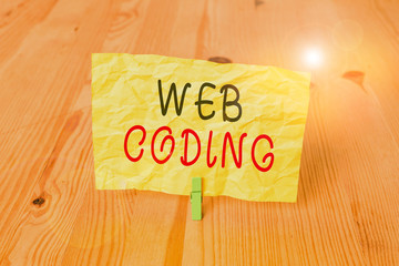 Poster - conceptual hand writing showing web coding. concept meaning work involved in developing a web site f