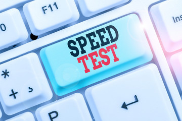 Poster - Word writing text Speed Test. Business photo showcasing psychological test for the maximum speed of performing a task