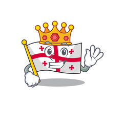 Sticker - King Indonesian flag georgia on cartoon character mascot design