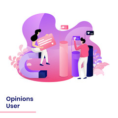 Fototapete - Landing Page Opinions User vector illustration modern concept, can use for Headers of web pages, templates, UI, web, mobile app, posters, banners, flyers, posters.