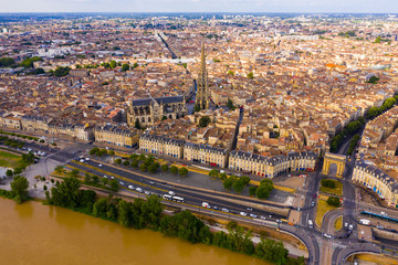 Aerial view of Bordeaux cityscape