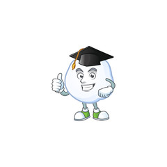 Poster - Happy snowball wearing a black Graduation hat