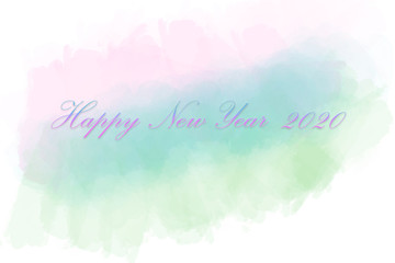 Wall Mural - happy new year 2020 greeting card with simple gradients and pastel colors, minimalist pastel color c