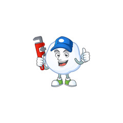 Canvas Print - Plumber snowball on cartoon character mascot design