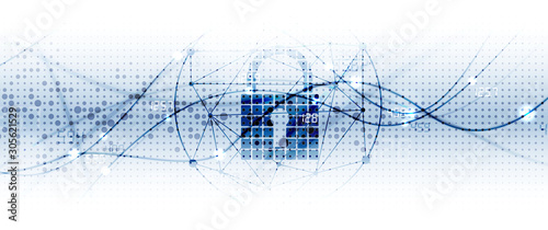 Fotografía internet digital security technology concept for business background